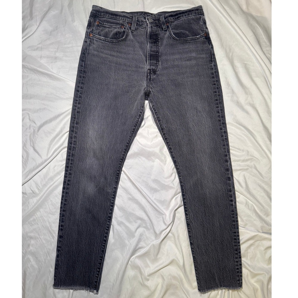 Levi's 501 S Skinny Jeans Womens 30 Gray Frayed Hem Streetwear Denim‎ Pants
